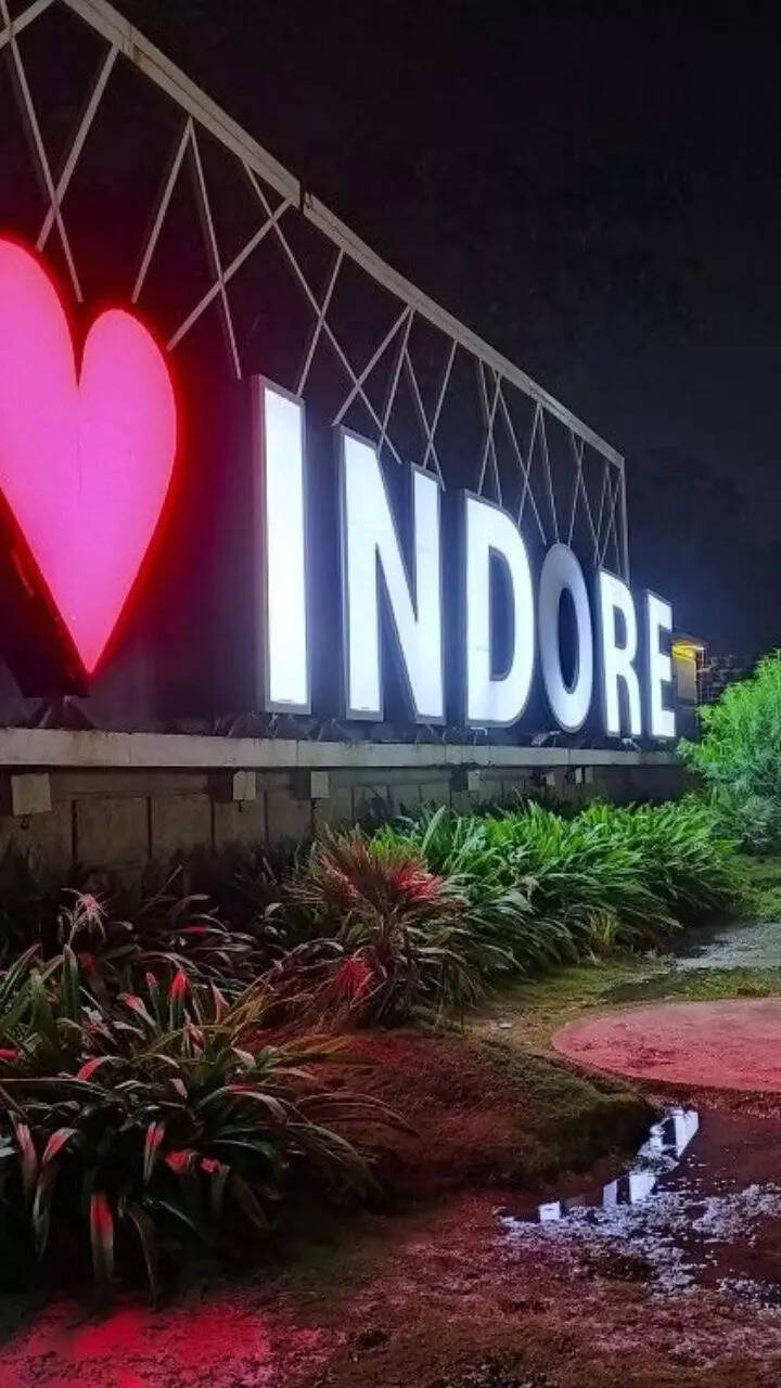 I Love Indore illuminated sign at Palasia